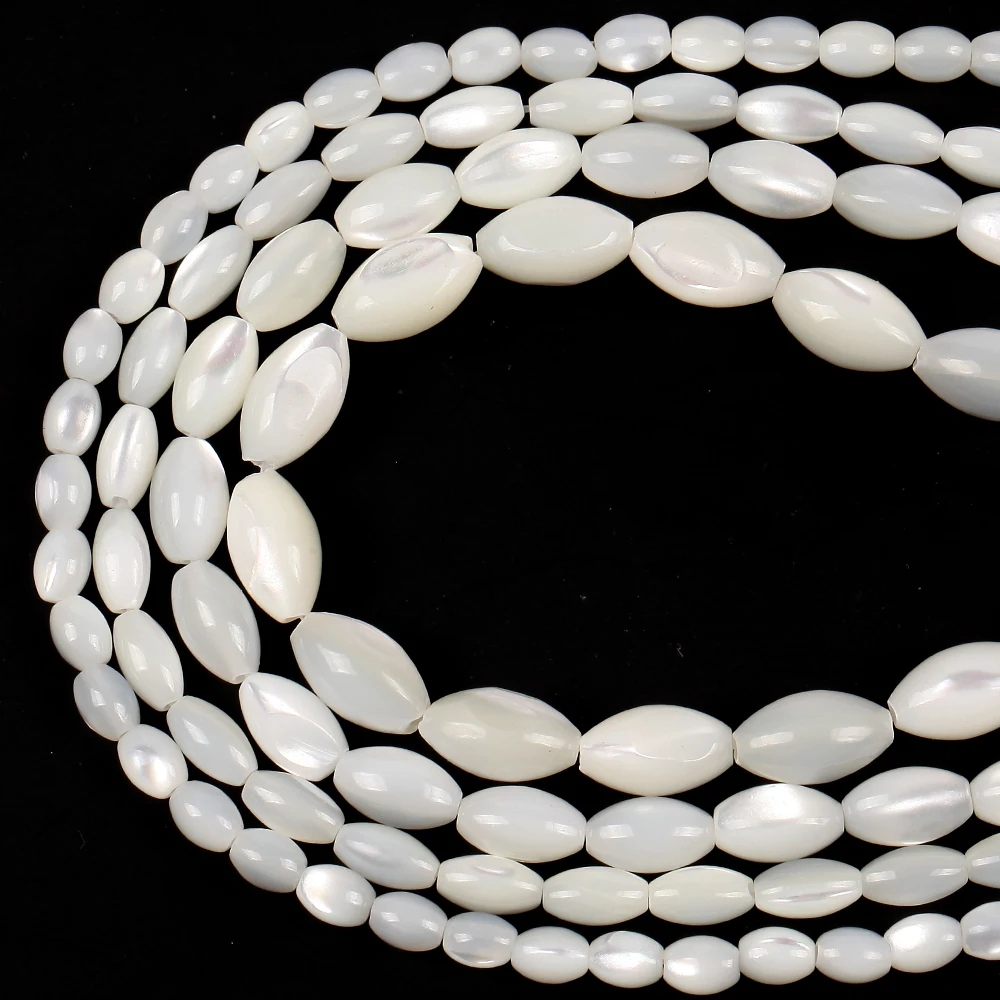 Natural White Oval Barrel Shell Mother Of Pearl Loose Spacer Beads For Jewelry Making DIY Bracelet Necklace Handmade