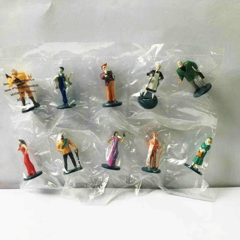 Lot of 10pcs New Clue Game Suspects Pieces Tokens Movers Characters 4cm Miniature Figures