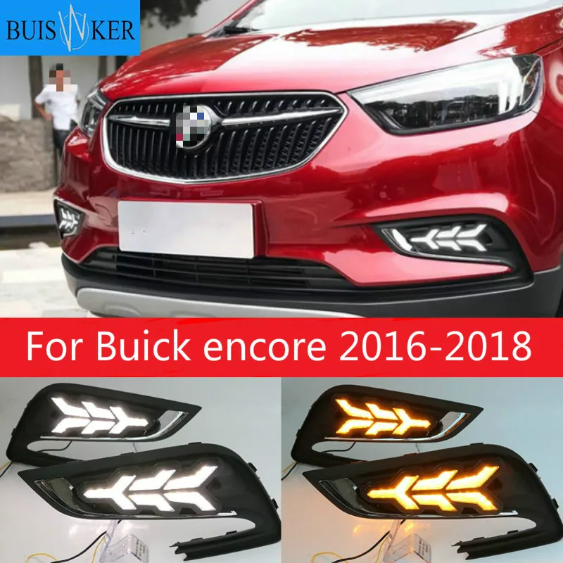 

For Buick encore 2016-2018 with Dynamic moving yellow turn signal LED drl daytime running light