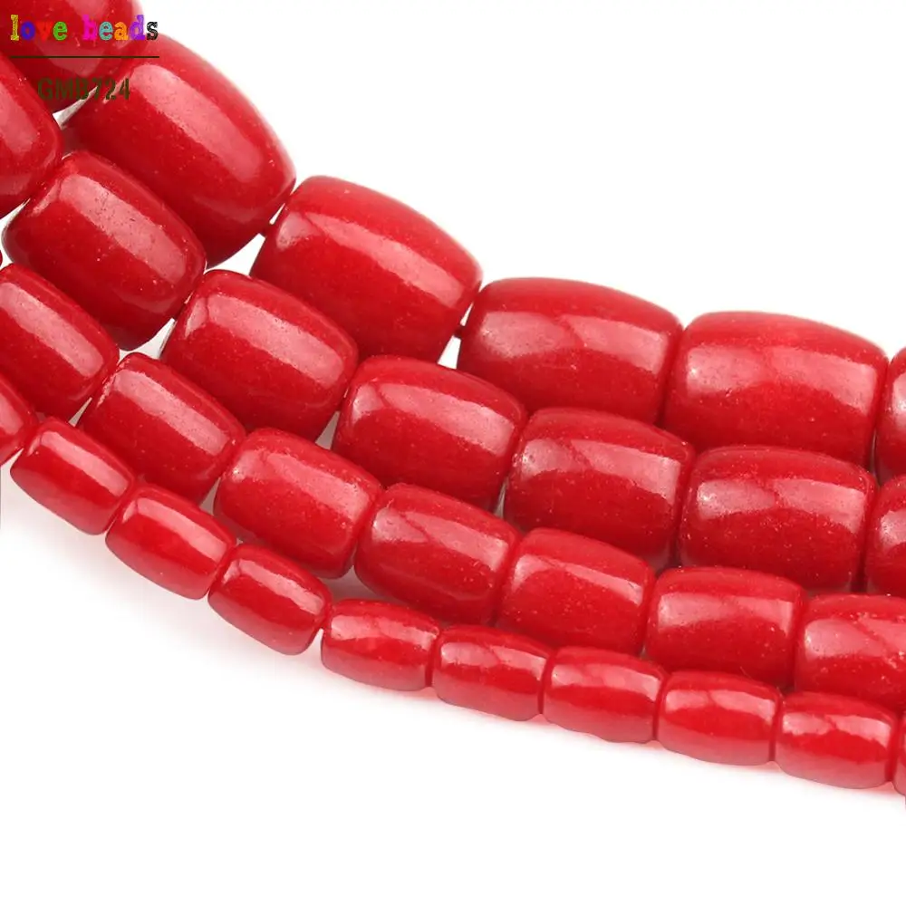 3 Sizes Red Coral Drum Beads for Jewellery Making Bracelets DIY Handmade 15 Inch Ladies Chain Bracelet