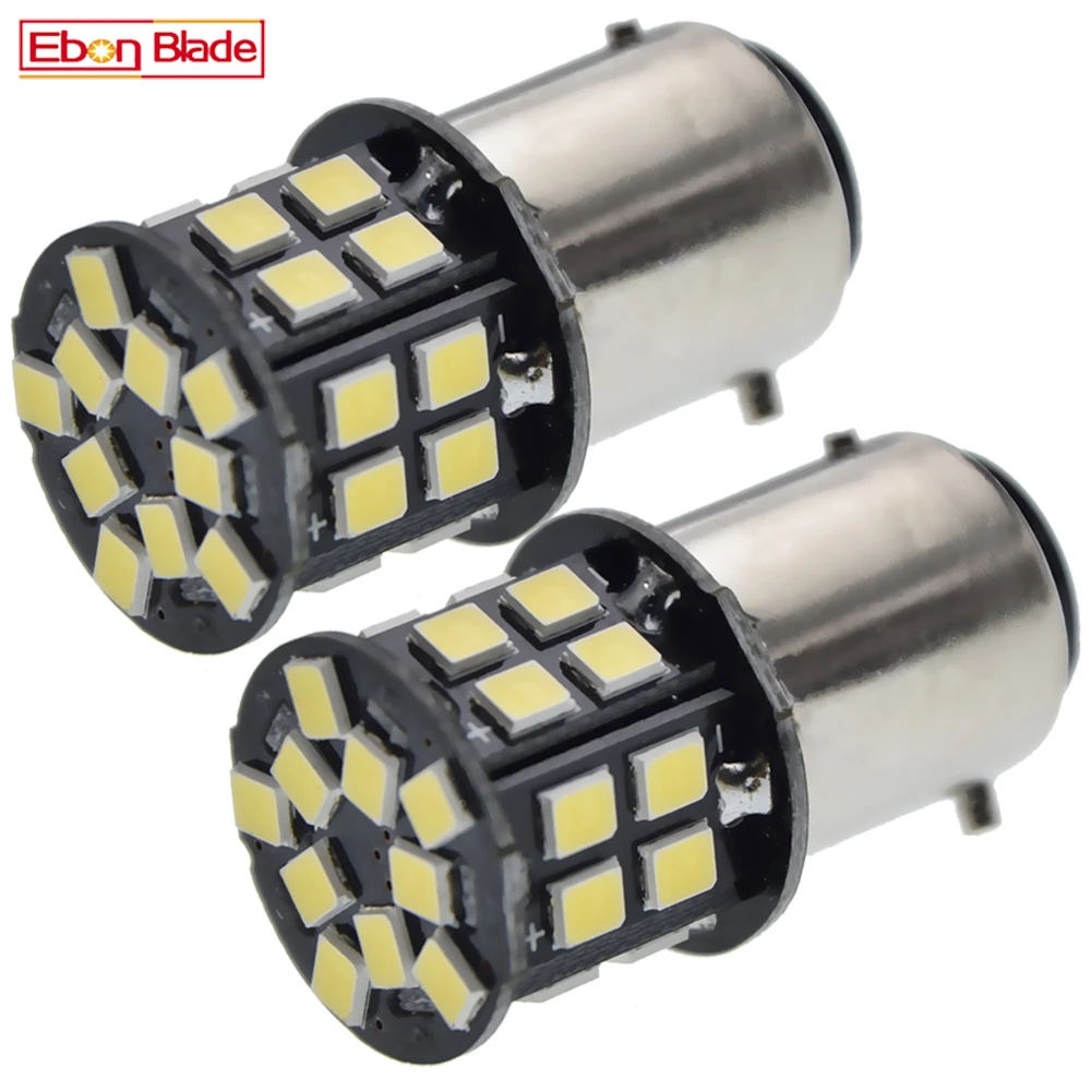 2 X Led Motorcycle Headlight Scooter Bulb BAX15D 6000k Light ATV Moto Motorbike Moped Accessories Vintage School Car Lamp 6V 12V