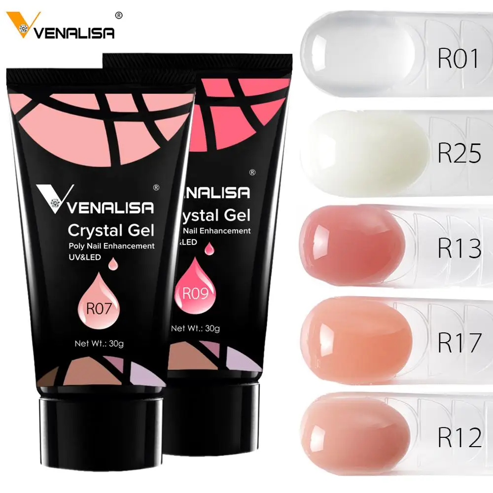 Venalisa Poly Nail Gel 30g Transparent Camouflage Color Fibre Glass UV Construction Gel Soak Off Builder Nail Extend Gum Acrylic