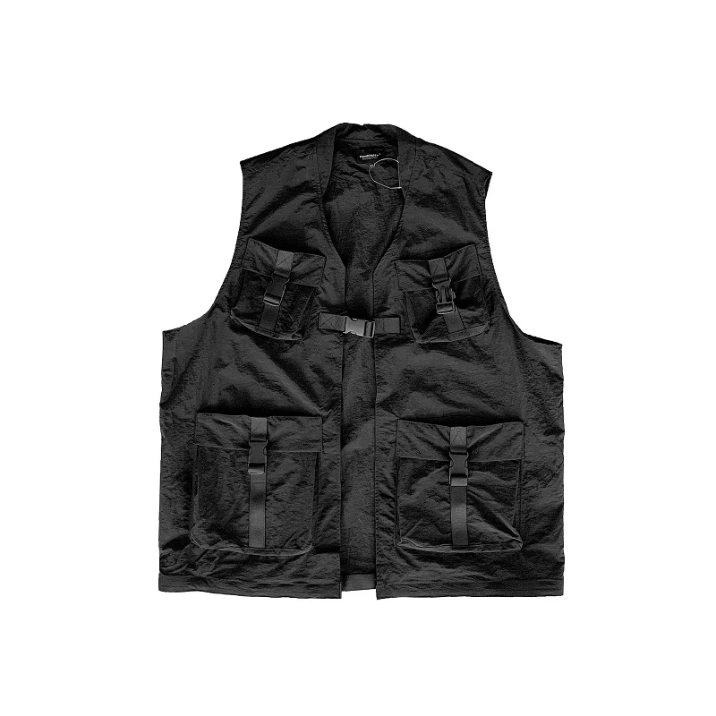 Hot Mens Fashion multi-tasca all'aperto cappotto tattico Cargo Vest Hip Hop uomo giacca senza maniche cappotto Gilet Gilet da uomo Streetwear