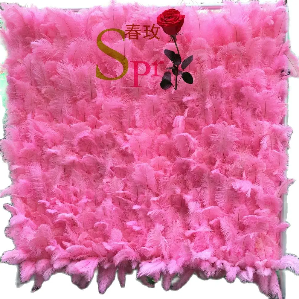 SPR NEW Ostrich Feather Wall 8ft*8ft Wedding Backdrops For  Decoration more colors available