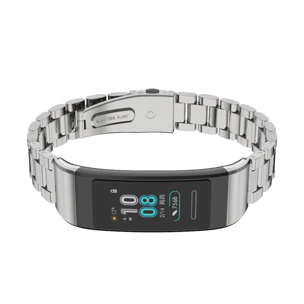 Pulseiras de metal para Huawei Fitness Smart Watch, Pulseira, Substituição Cinto de Pulso, Banda para Huawei Band 3, 3 Pro, 4 Pro