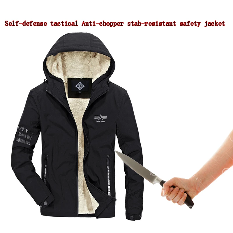 New Safety cut-proof clothing stab-proof stab-resistant hooded men jacket invisible soft fbi swat police protective clothing 3XL