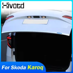 For Skoda Karoq 2023 2024 Accessories Exterior Decoration Rear Door Tailgate Trunk Trim Chrome Frame Trims Cover Bumper Moulding