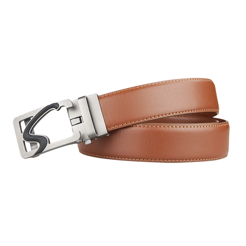 High Quality Cowhide genuine Leather Belt For Men 3.5cm width Mens Automatic Buckle Brand Luxury Brown mens belts