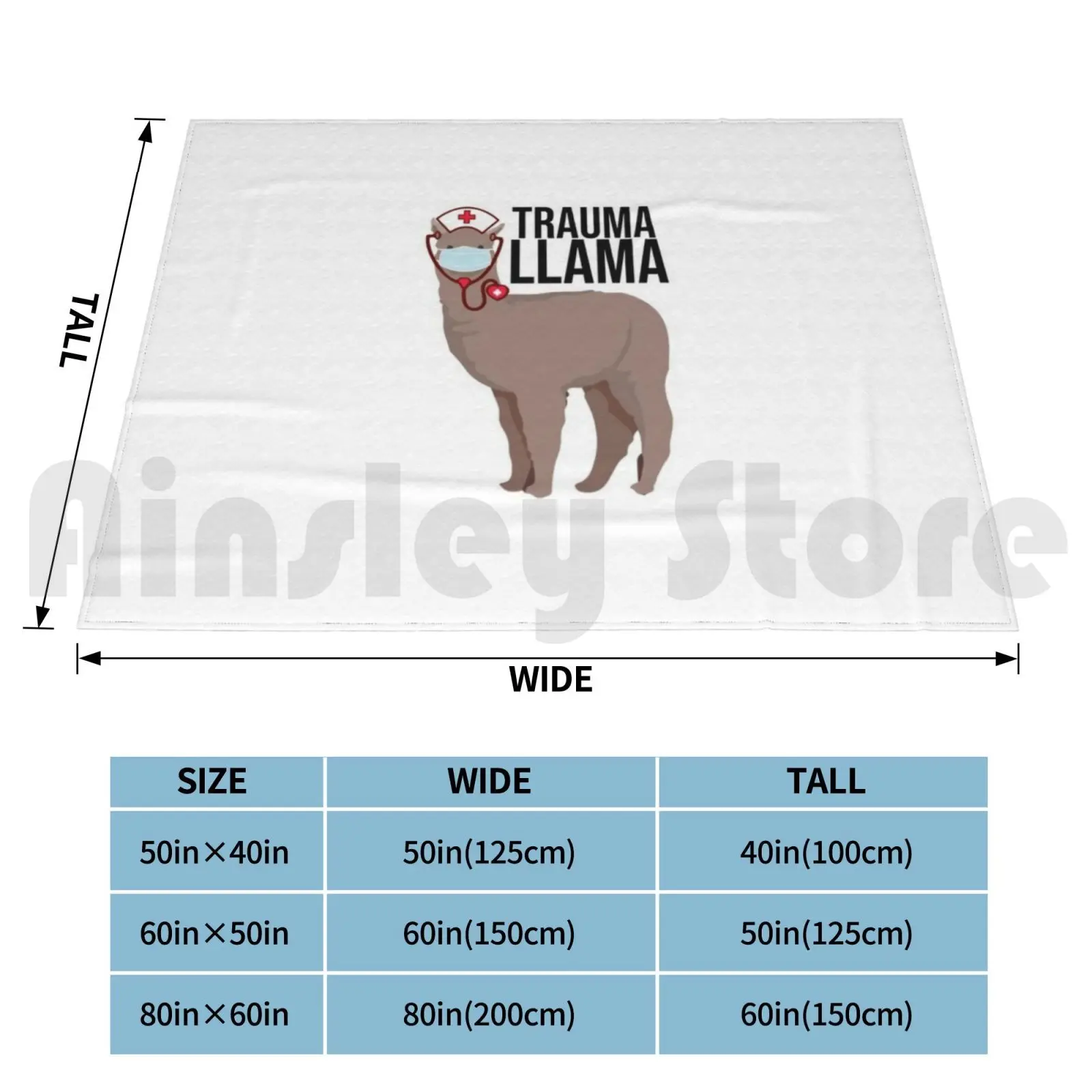 Trauma Llama-Funny Nurse Alpaca Llama Gift Blanket Super Soft Warm Light Thin Alpaca Design Alpaca Alpaca My Alpaca