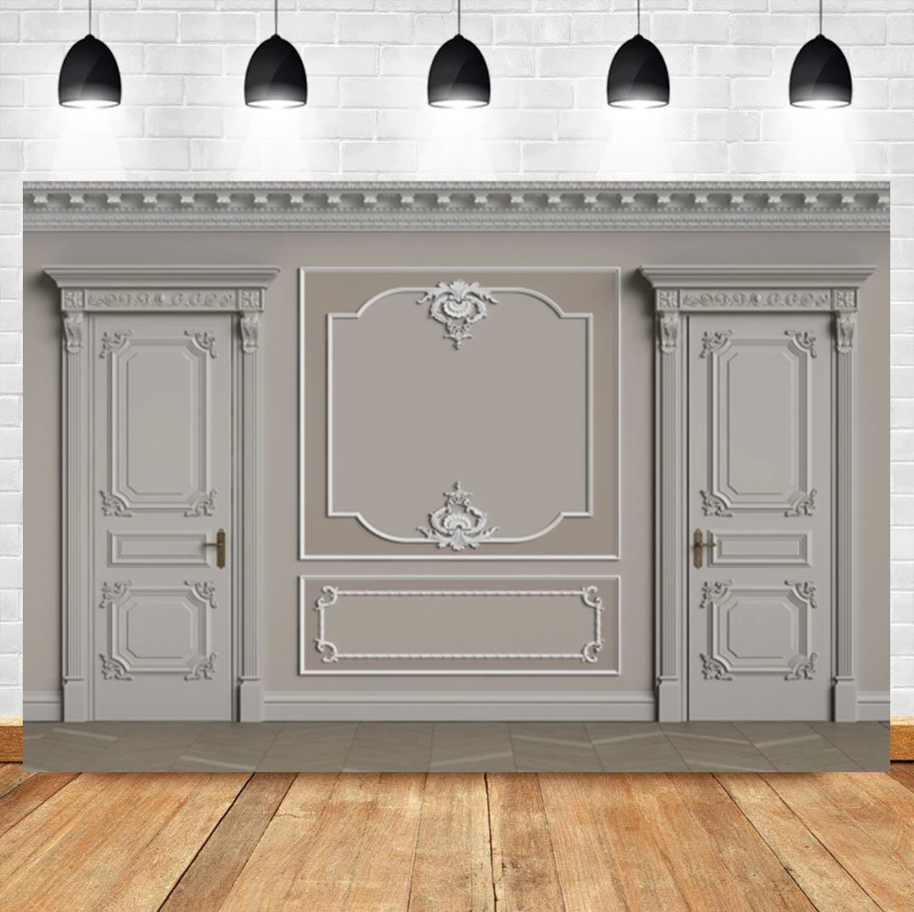 

Laeacco Interior Grey Vintage Wall Decor Door Birthday Vinyl Photo Photography Background Photographic Backdrop For Photo Studio