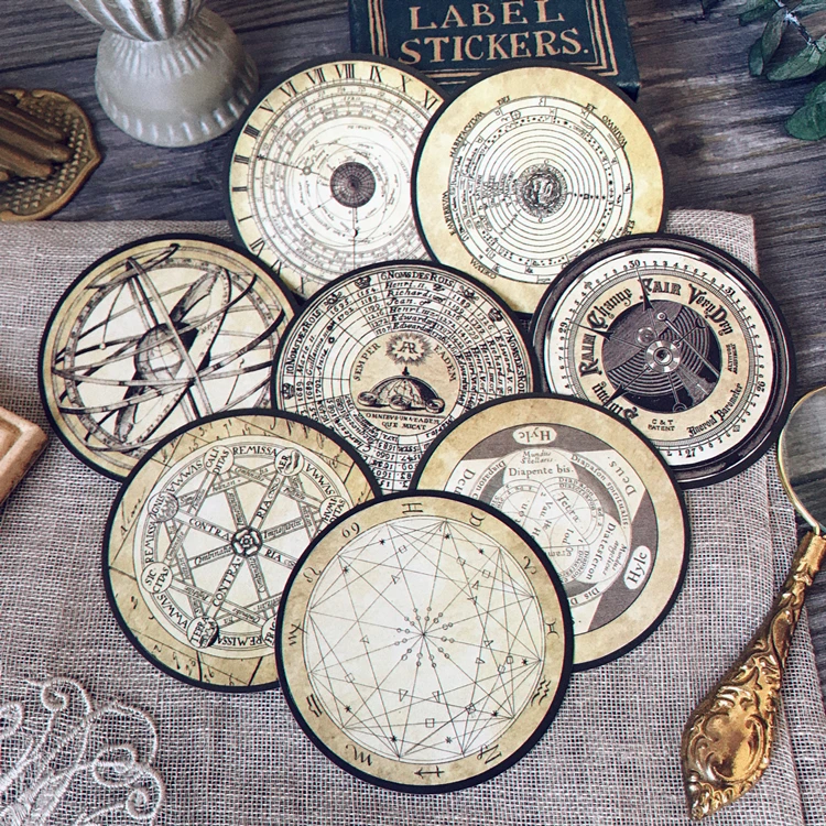 8Pcs/Pack Vintage Constellation Navy Compass Sticker DIY Craft Scrapbooking Album Junk Journal Planner Decorative Stickers