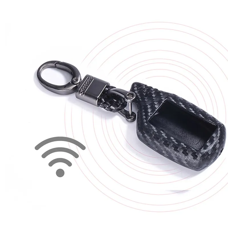 Carbon Fiber Silicone Key Cover For StarLine B9 V7 A61 A91 Starlionr Two Way Car Alarm Remote Control LCD Transmitter Case