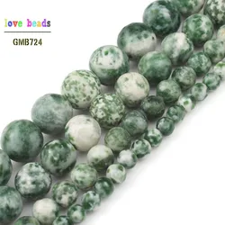 Natural Spot  Jaspers Stone Beads Round Loose Spacer Round Beads For Jewelry Making 4/6/8/10/12 mm DIY Bracelet Necklace