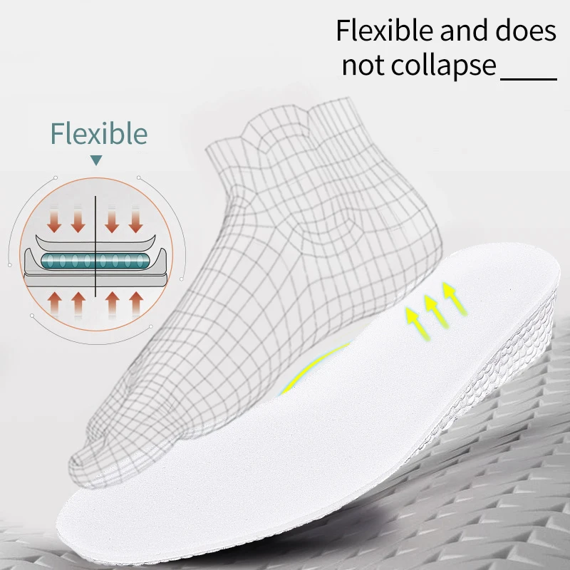 Popcor Height Increased Insole Memory Foam Breathable Unisex Shoes Inner Sole Shoe Insert Lift Heel Comfort Heightening Insoles