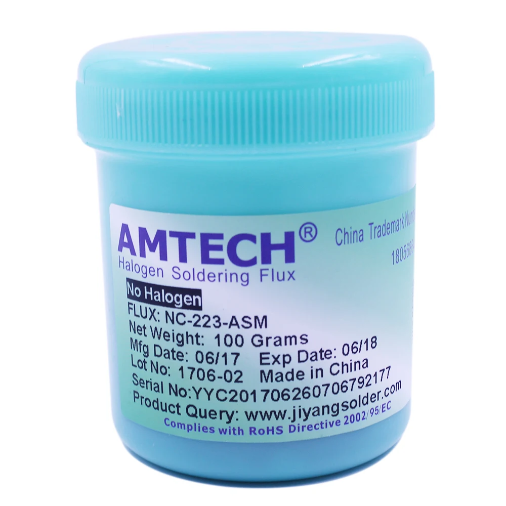 ¿Qué tipo es el AMTECH RMA-223-UV 100g SMT/SMD BGA Soldering Solder Flux Paste para PCB Rework Reballing Welding Repair Tools?