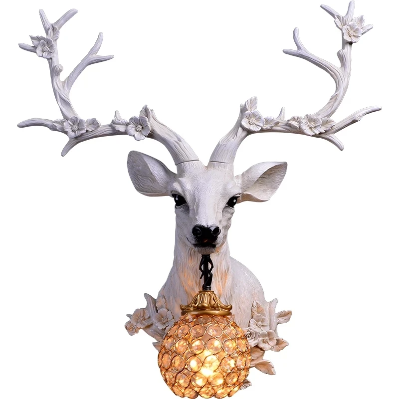 2021 New Nordic Resin  Deer Wall Lamp Decor Vanity Light LED Lights Decoration For Wall Bedroom  Attic Aisle Mirror Wall