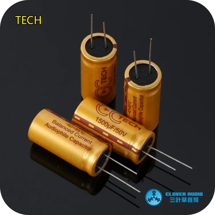 1pcs/1 lot  50V 1500UF imported TECH gold audio electrolytic capacitor fever grade