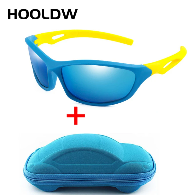 

HOOLDW Cool Kids Sunglasses Children Polarized Sun Glasses UV400 Goggles Boys Girls Baby Silicone Flexible Glasses Oculos de sol