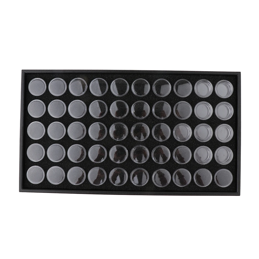 50 Slots Small Empty Storage Box Nail Art Rhinestone Jewelry Powder Display Storage Case Transparent Plastic Organizer