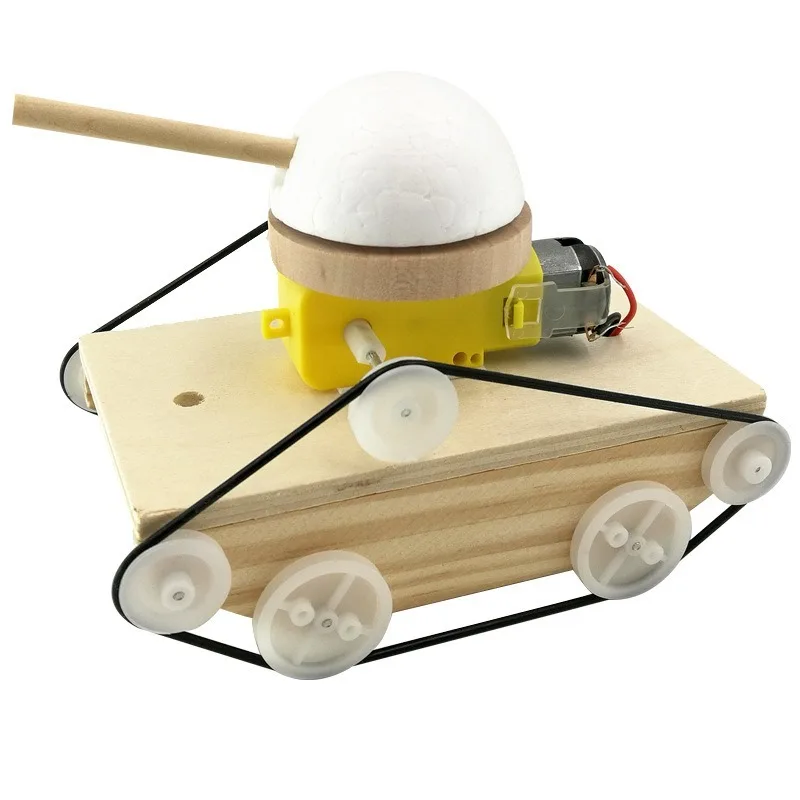 

1Pcs Creative Child Technology Gizmo Wooden Blocks Tank Vehicle Toys Popular Science Model Student Laboratory Supplies