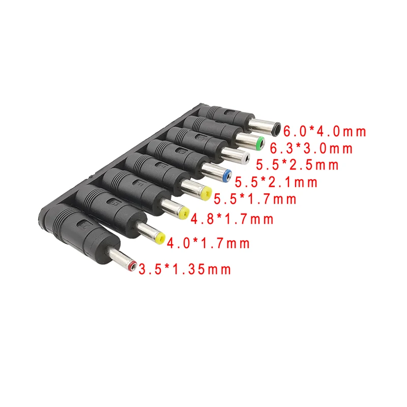 8Pcs/Set 1 DC Power Plug Adapter 5.5x2.1mm DC Female Jack To Multi DC Male Plug Charge Converter Connector For Laptop Notebook