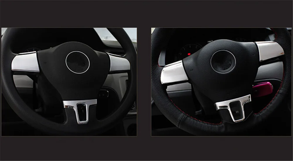 Car Accessories Steering Wheel Trim Decorative Sticker Case For Volkswagen Tiguan Touran Passat Amarok Multivan Lavida