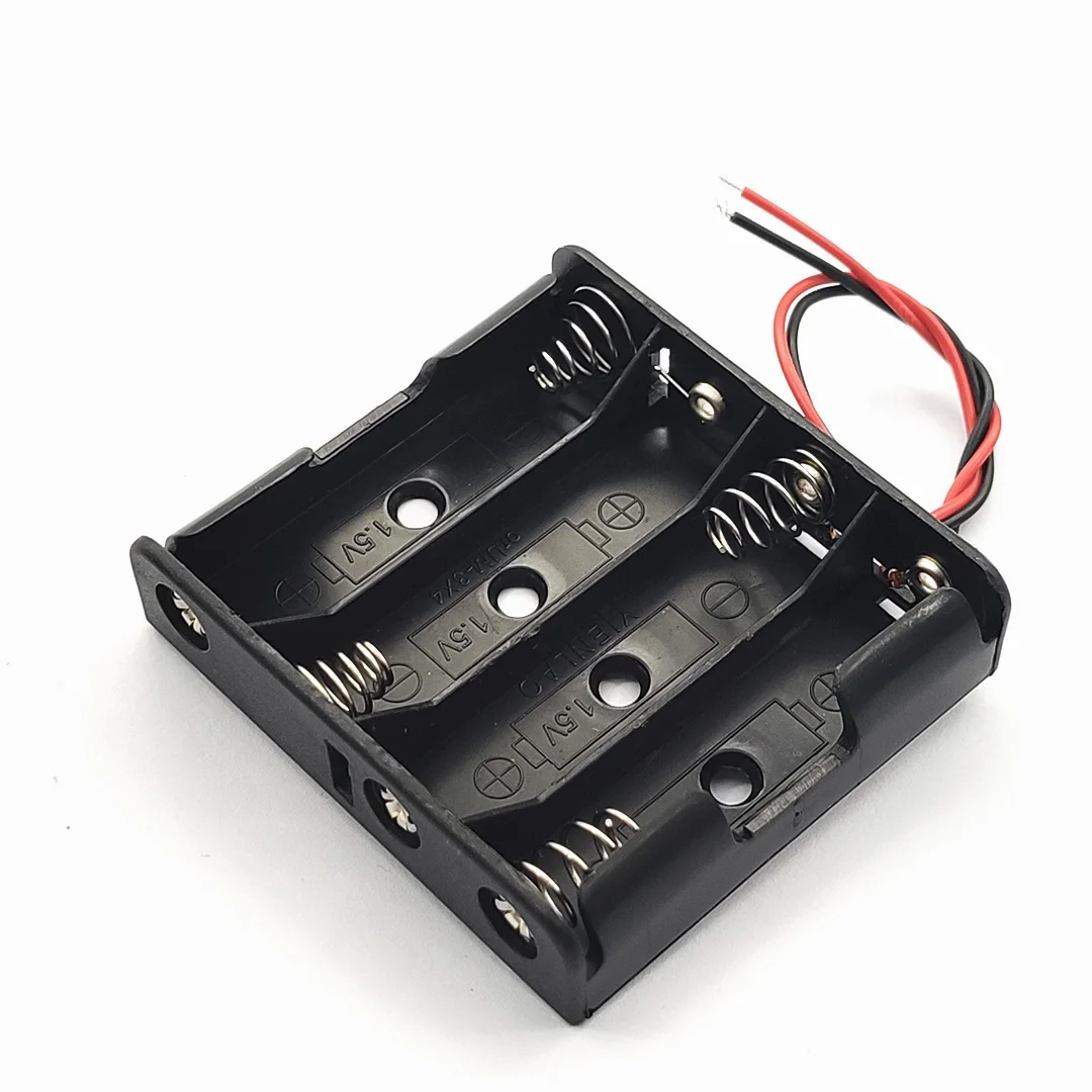 AA Power Battery Storage Case Plastic Box Holder With 4 Slots Battery Box aa 6V DIY AA Battery Case