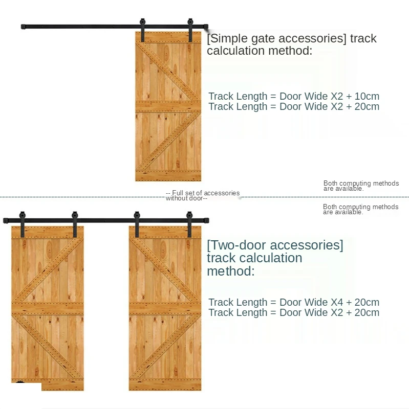 1.5M/1.83M/2M  Sliding Barn Door Hardware Roller Track Rail Kit Set for Closet Cabinet Sliding Door Fittings Door System