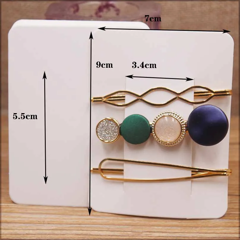 50pc retagular kraft blank color  jewelry package hair clip card white paper  hairpin display card tag