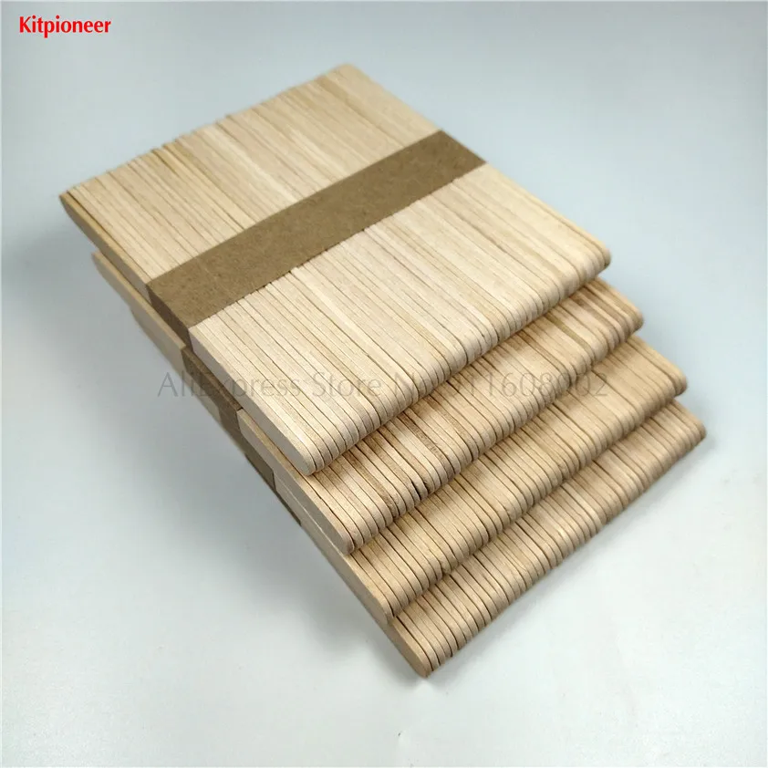 200 Ice Pop Sticks Popsicle Accessories Birch Wooden Ice-lolly Stick Length 114mm 4 Lots In 1