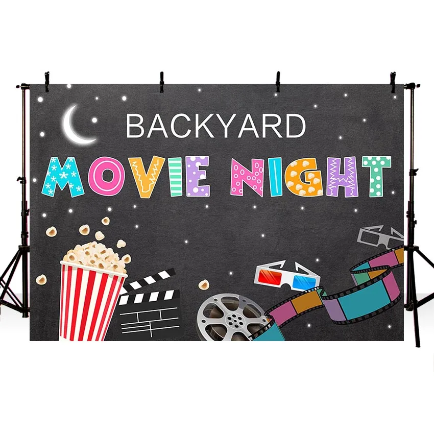 Avezano Photography Backdrop Movie Night Backyard Popcorn Entertainment Background Photo Studio Photophone Photozone Decor Vinyl