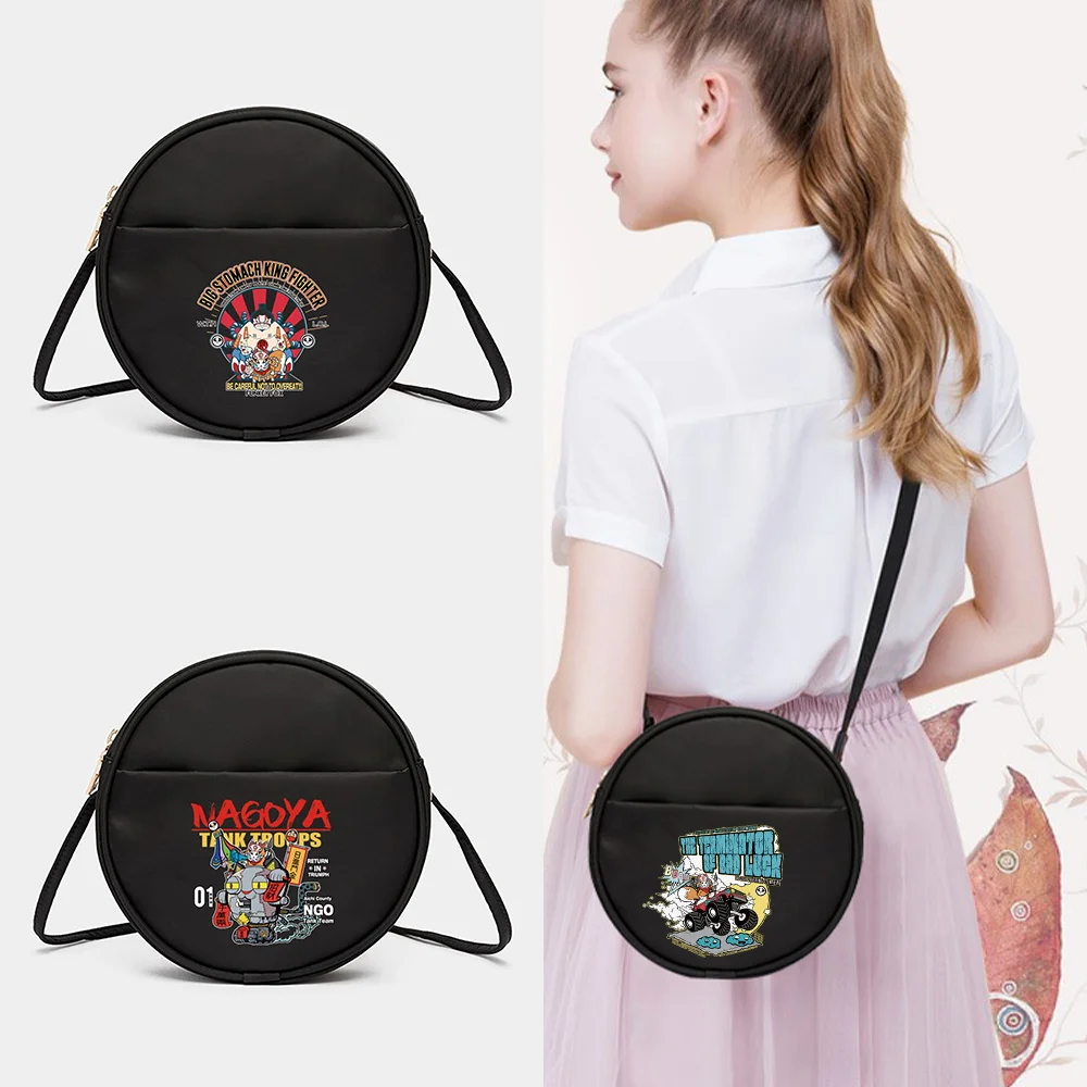 

Fashion Mask Series Pattern Printed Crossbody Bag Womens' Messenger Bag Mini Round Messenger Shoulder Top-Handle Bags Handbag