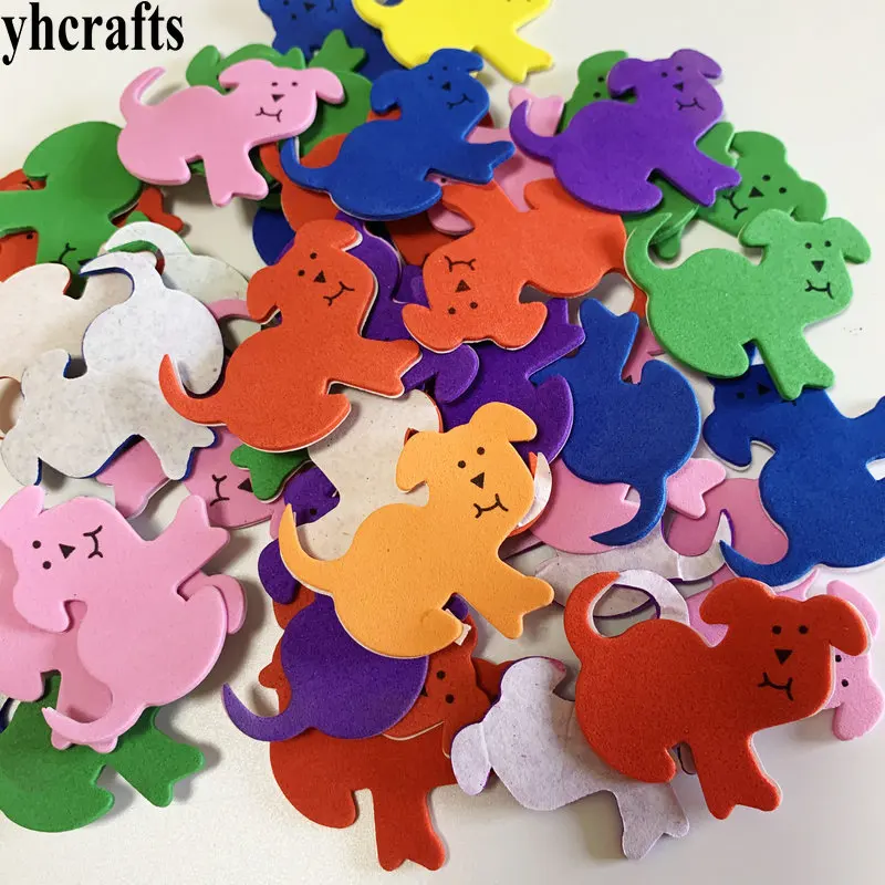 1bag/LOT.Colorful dog foam stickers Birthday gifts baby room decoration Creative craft diy toys Kindergarten crafts Activity