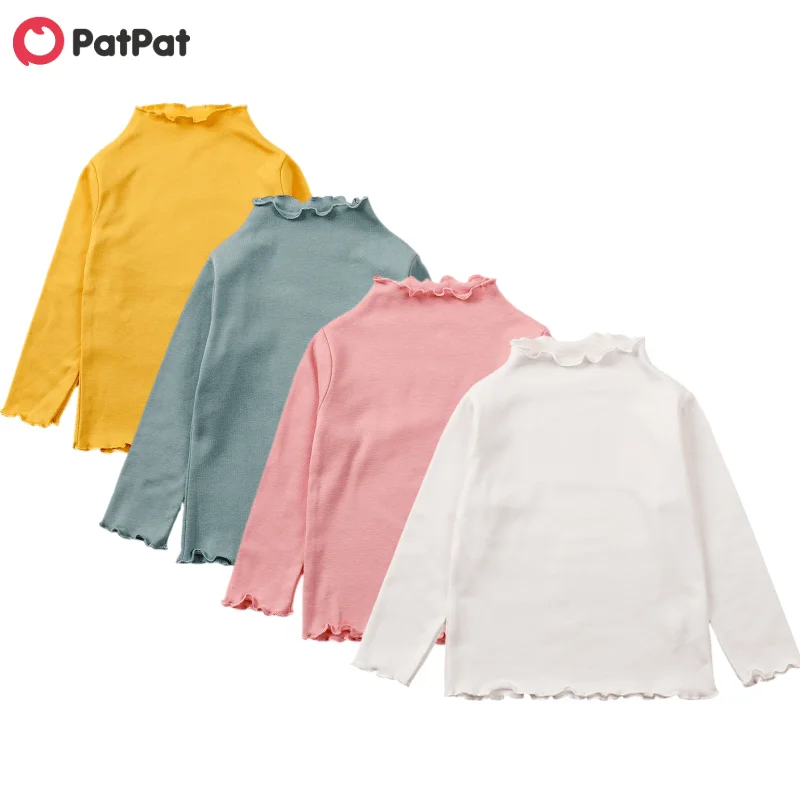 

PatPat New Spring and Autumn Baby / Toddler Solid Long-sleeve Casual Tee