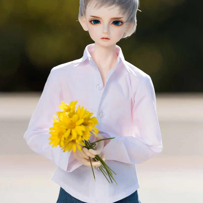 

D03-P182 children handmade toy 1/3 1/4 uncle SSDF Doll clothes BJD/SD doll clothes White slim long sleeve shirt 1pcs