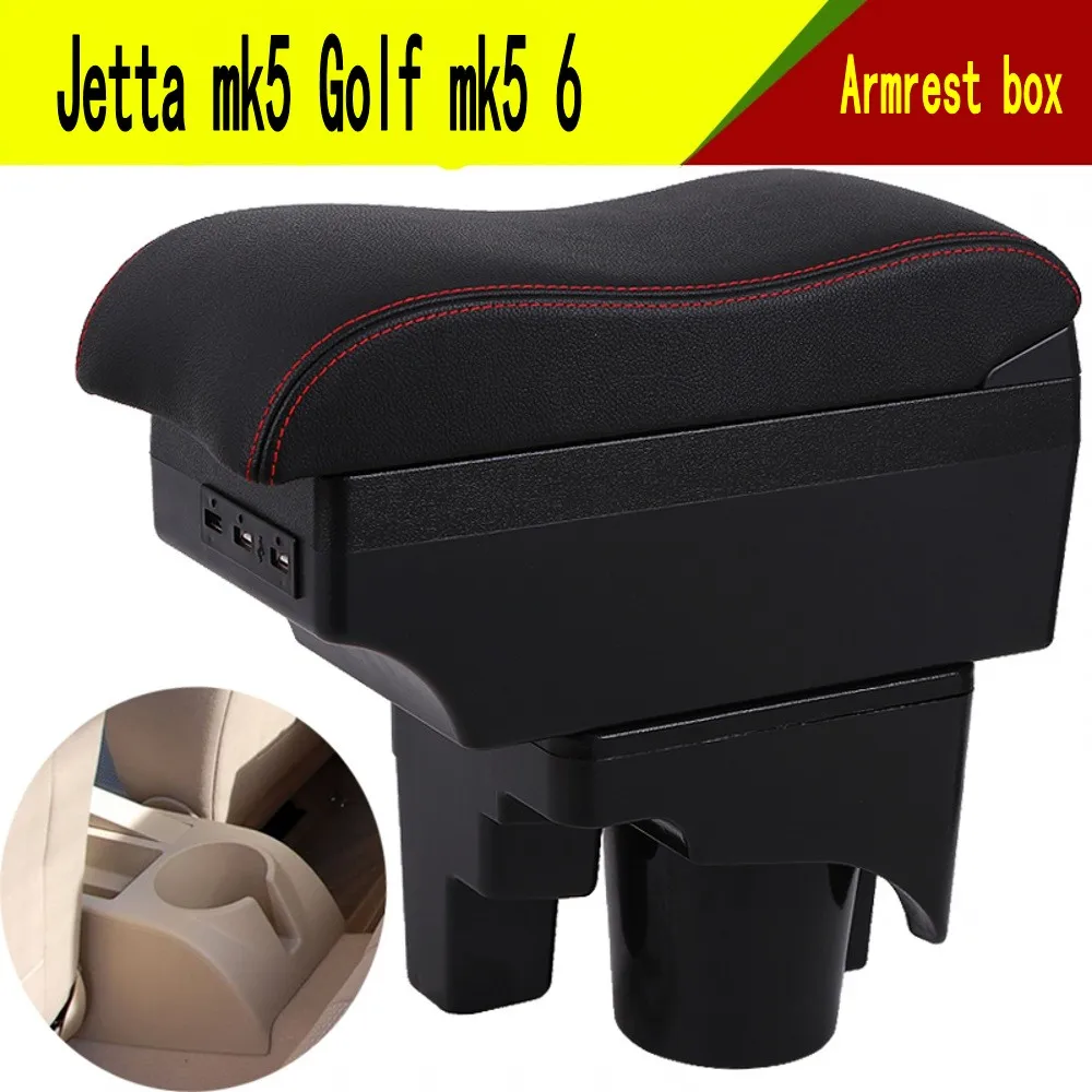 For Volkswagen VW Golf 6 5 Mk6 MK5 Jetta 5 Sagitar Armrest Box USB Interior Special Retrofit Elbow Rest