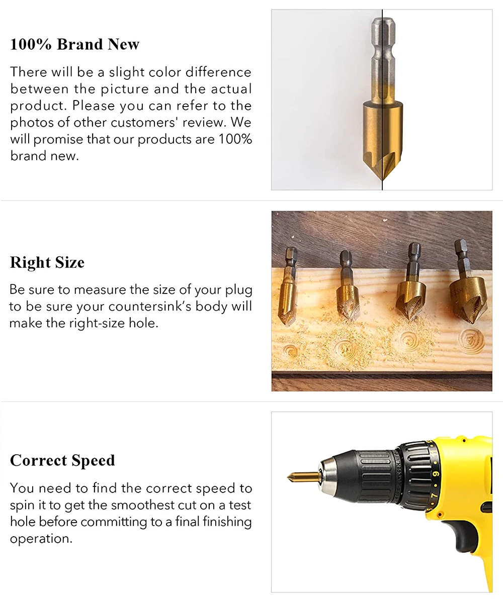 Imagem -06 - Hss Countersink Boring Broca Grupo Madeira Metal Quick Change Bit Tool Hex Chanfro Pcs mm mm mm 12 mm 16 mm 19 mm