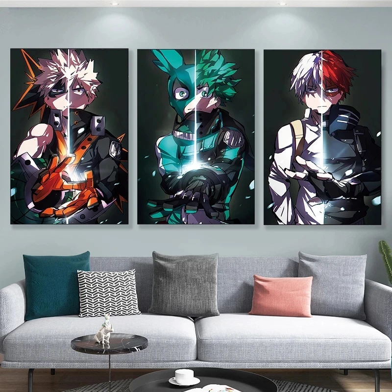 Janpnese Anime My Hero Academia Canvas Poster Wall Art Print High Quality Painting Picture for Living Room Bedroom Home Decor