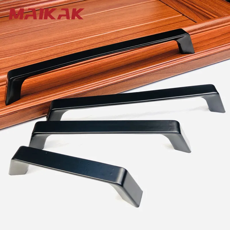 MAIKAK FAST SHIPPING Black Finish Piano Black Hardware Collection European Style Garden Cabinet Handle Knob Door Pull Kitchen