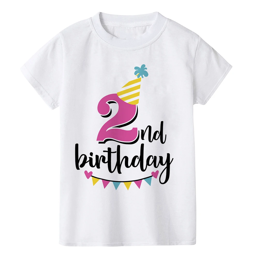 

Kids Birthday Tshirt Funny Birthday Number 1-8 Print Toddler Baby Boy Girl T-shirt Summer Fashion Children Party T Shirt Clothes