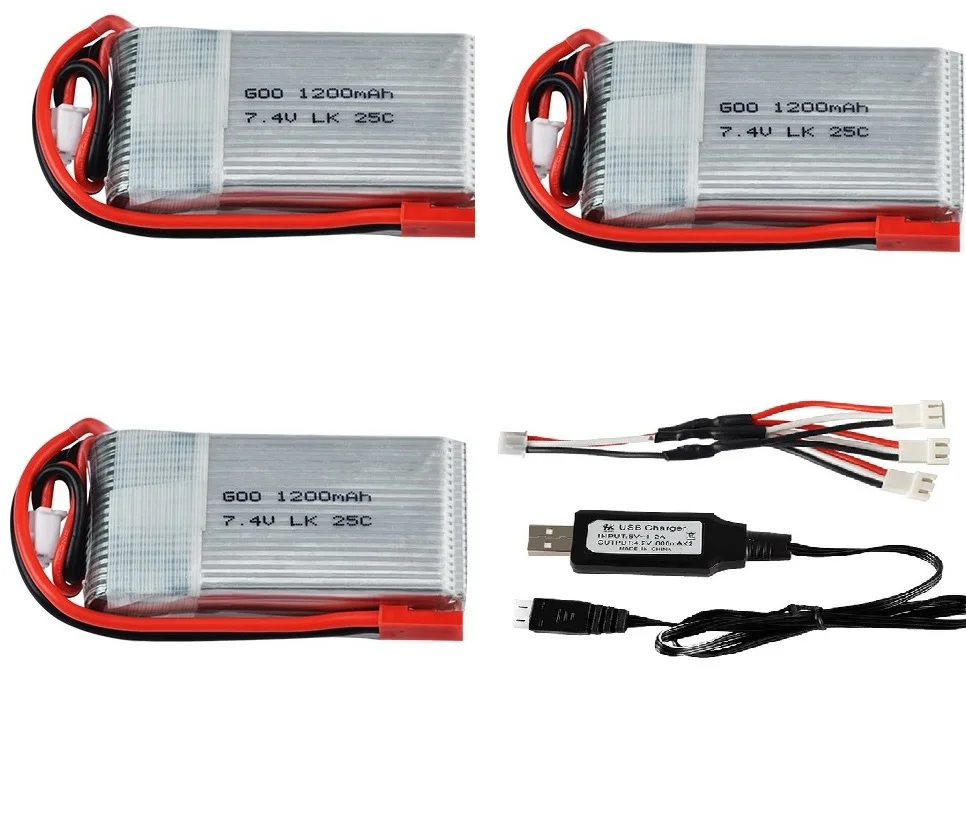 7,4 В 1200 мАч Lipo аккумулятор для MJX X101 X102 Yi zhang X6 H16 Запасные части для радиоуправляемого дрона 2S аккумулятор для WLtoys V666 V262 V323 RC Toys