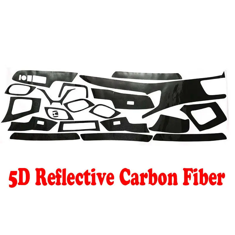 

For Honda Civic 2012 accessories Glossy 5D Carbon Fiber Pattern Car Interior Decal Trim Sticker