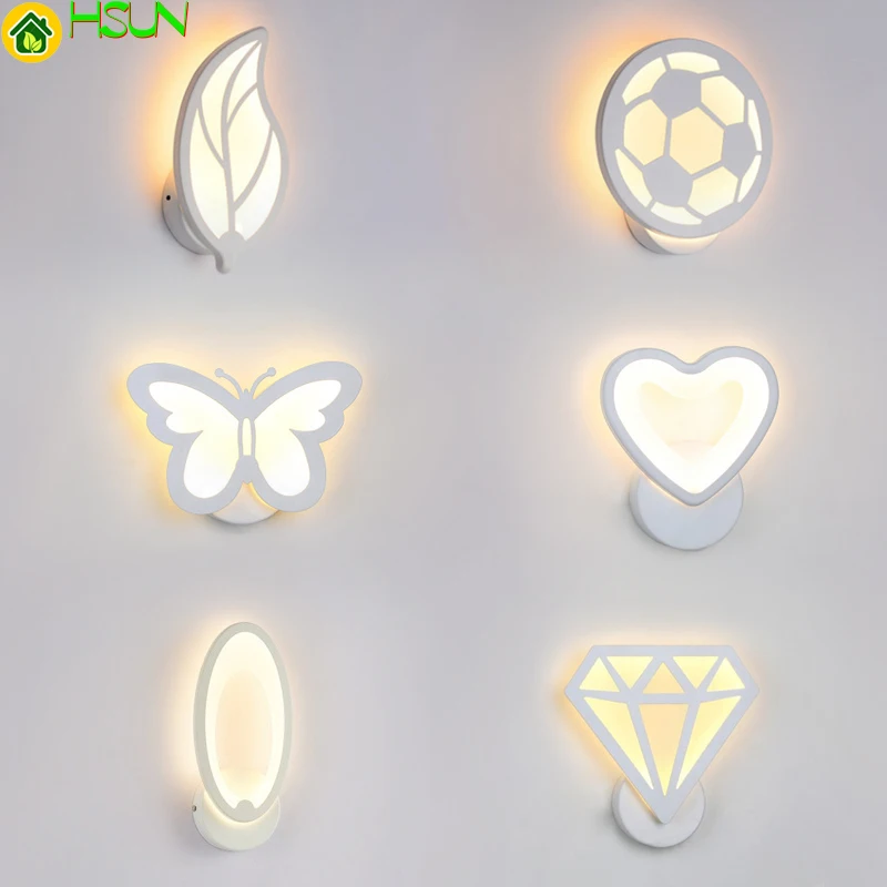 

room 12W LED Acrylic wall light Children's bedside bedroom wall lamps arts creative Corridor Aisle Sconce Decor AC85-265V