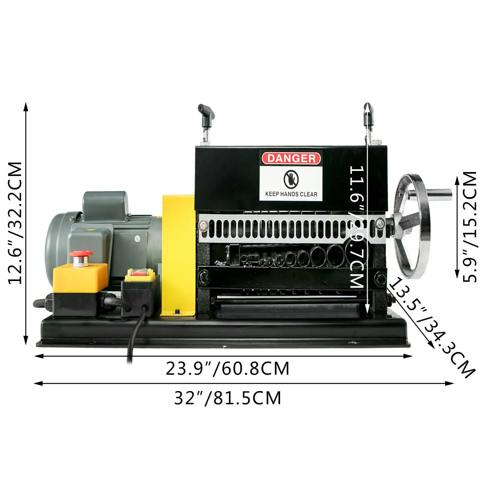 Imagem -06 - Canal Portátil 400rpm 10 do Stripper Automático do Benchtop da Máquina de Descascamento 1.538 mm do Fio Bonde de Vevor 1400 w para o Cabo Liso Redondo