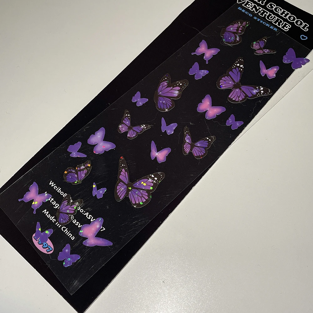 Creative Colorful Laser Butterfly Sticker Scrapbooking Idol Card Happy Plan Charm Stationery Deco Stickers Personalized