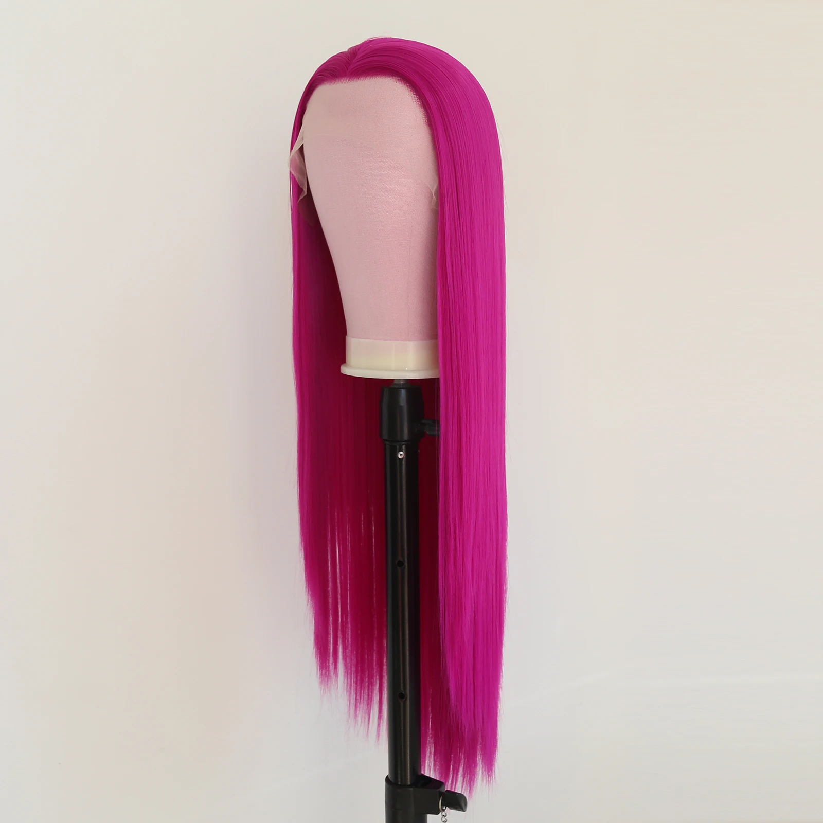 Rose Red Straight Lace Front Synthetic Wigs for Women Glueless High Temperature Fiber Natural Hairline Long Cosplay Wig
