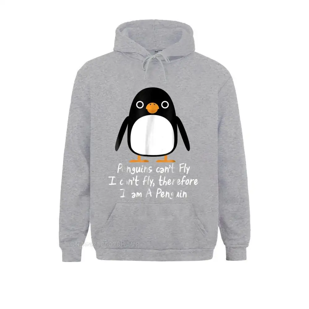 Funny Penguin Anime Hoodie Cool I Can\'t Fly Love Punk Funny Sweatshirts Men Labor Day Hoodies Anime Sweater Kawaii New