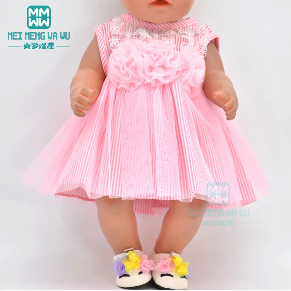 Ropa para muñecas, vestido de bebé para juguete recién nacido de 43cm, accesorios de moda, vestido de princesa rosa