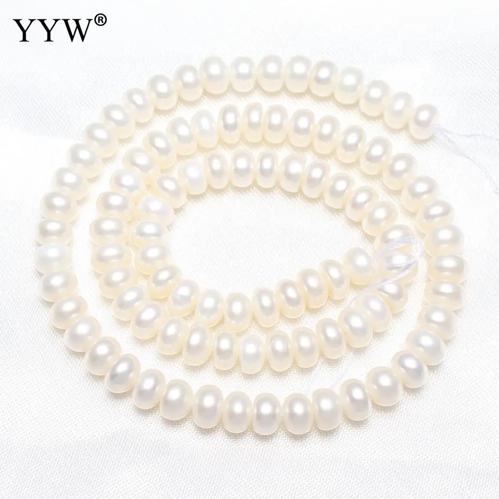 

6-7mm Natural Freshwater Pearls Beads High Quality 15inch White Punch Loose Beads For Jewelry Making DIY Women Necklace Bracelet