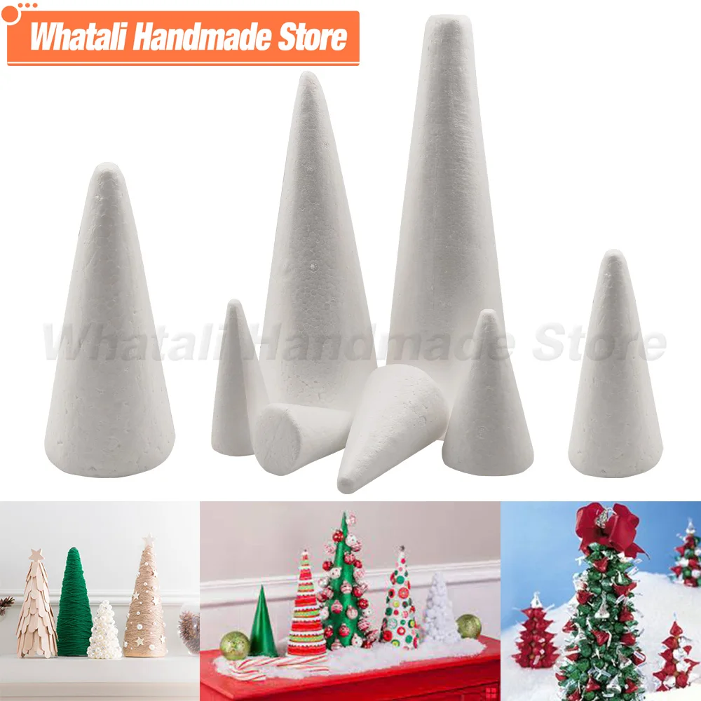 Christmas Polystyrene Styrofoam Cone Flat Foam Cone For Party Celebration Festival Decorations Handmade Craft DIY Accessory